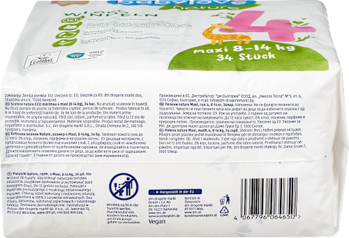 Pieluszki rozmiar 4, maxi, 8-14 kg babylove nature