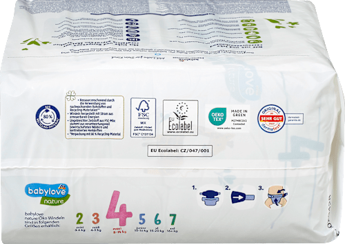 Windeln Gr. 4 Maxi (8-14 kg) babylove nature