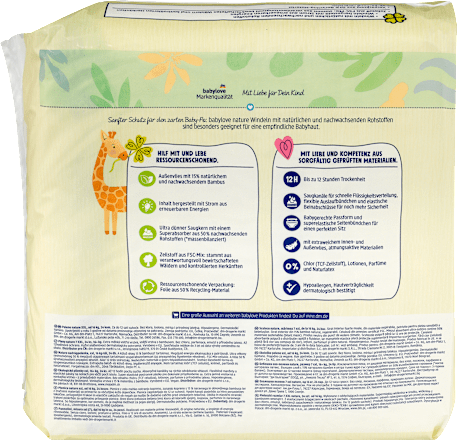 Windeln Gr. 7, XXL (ab 16 kg) babylove nature