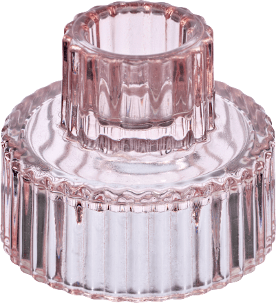 Kerzenhalter aus Glas 2in1, rosa (4x5,5x8 cm) Dekorieren & Einrichten