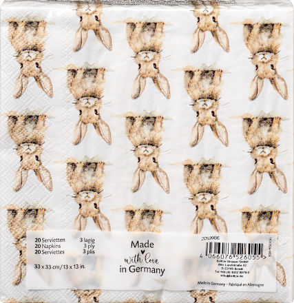 Servietten "Hase Hansi" (33x33 cm) BOLTZE