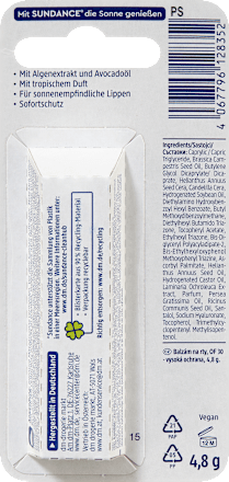 Слънцезащитен балсам за устни с тропически аромат SPF 30 sundance