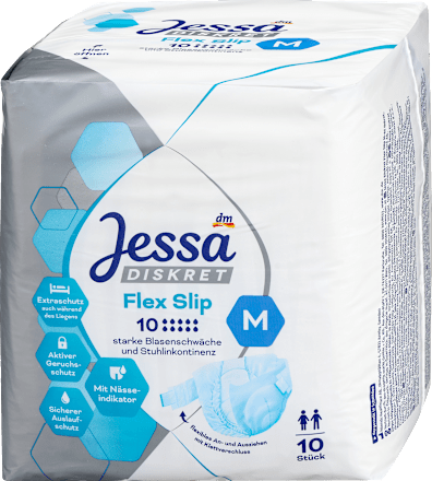 Higienske plenice Flex Slip, velikost M, za težko inkontinenco urina in inkontinenco blata Jessa DISKRET