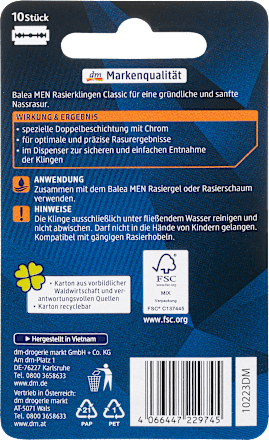 Rasierklingen Classic Balea MEN