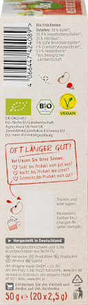 Früchtetee Milde Früchte mit Apfel, Hagebutte & süße Brombeerblätter (20 Beutel) dmBio