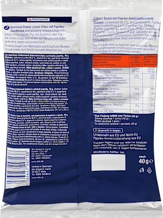 Protein Linsen Chips, Paprika Geschmack, vegan Sportness