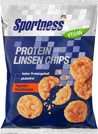 Proteínové šošovicové čipsy s príchuťou papriky Sportness