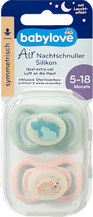 Nočný symetrický silikónový cumlík Air - veľ. 2, 5 - 18 mesiacov babylove