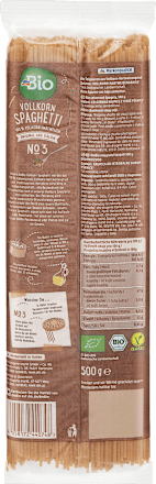 Nudeln, Spaghetti aus Vollkorn-Hartweizengrieß, Vollkorn dmBio