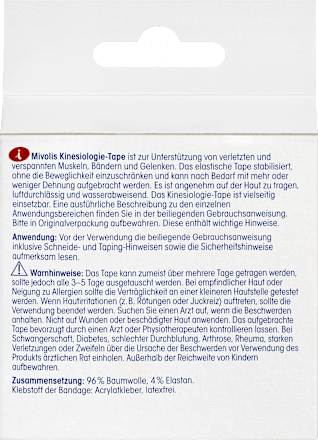 Kineziološki trak, 5 cm x 5 m, več različic Mivolis