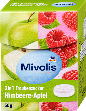 Pastylki glukozowe malina-jabłko Mivolis