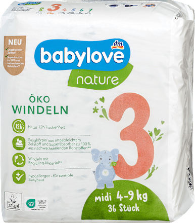 nature pelene, veličina 3 midi (4-9kg) babylove nature