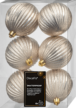 Kugeln aus Kunststoff gerillt, perle (8 cm) Dekorieren & Einrichten