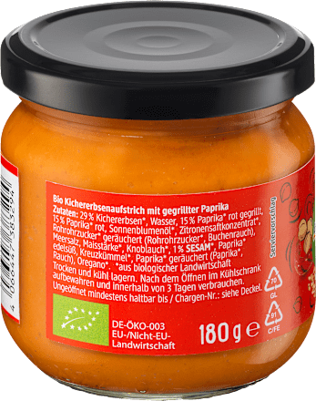 Hummus, gegrillte Paprika dmBio