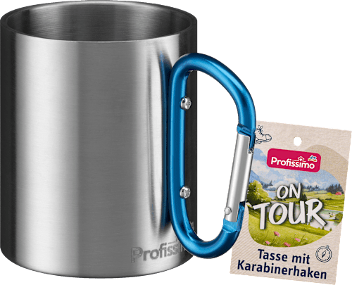 Tasse mit Karabinerhaken on tour  Profissimo