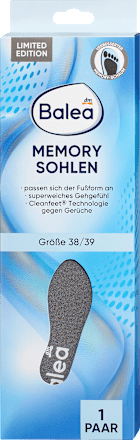 Einlegesohlen Memory Foam, Gr. 38/39 (1 Paar) Balea
