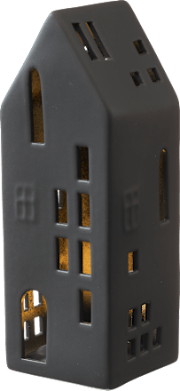 Dekoaufsteller, Haus mit LED, schwarz (20 cm) BOLTZE