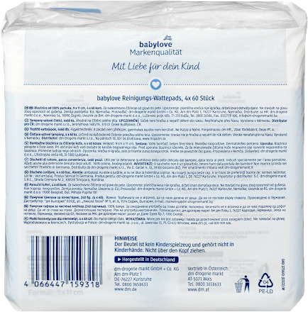 Reinigungs-Wattepads 4x60 St babylove