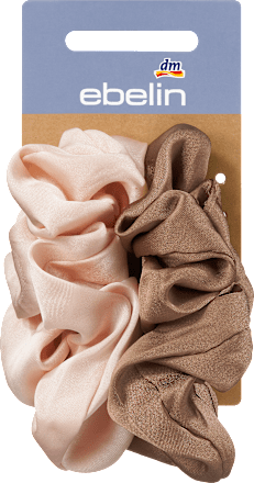 Scrunchies aus recyceltem Polyester nude, braun ebelin