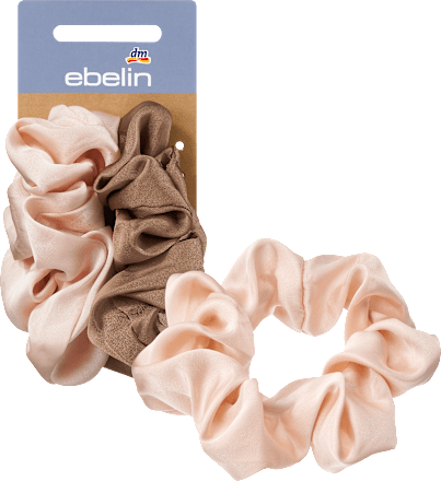 Scrunchies aus recyceltem Polyester nude, braun ebelin