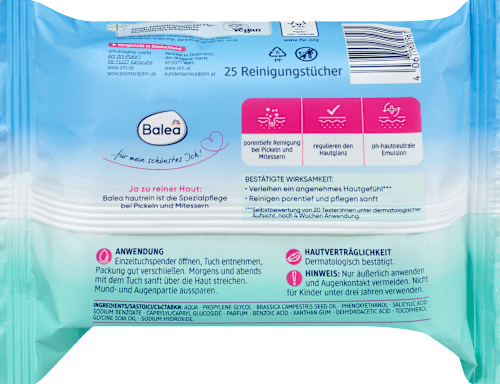 Salviette detergenti per pelli impure Balea