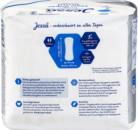 Inkontinenčne predloge Maxi Super, težka inkontinenca Jessa DISKRET