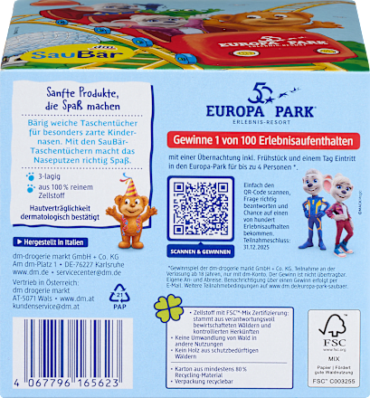 Kinder Taschentücher Box sortiert SauBär