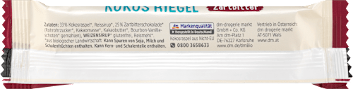Barretta al cioccolato fondente con ripieno al cocco dmBio