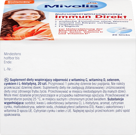 Integratore in stick per le difese immunitarie Mivolis