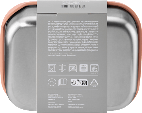 Lunchbox Katze aus Edelstahl, tuscany rose (5,5x17x13,5 cm) LIEWOOD