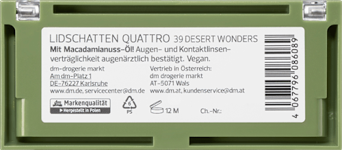 Paleta cieni do powiek Quattro 39 Desert Wonders alverde NATURKOSMETIK