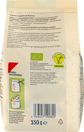 Nuss- & Trockenfrüchtemischung, Studentenfutter dmBio