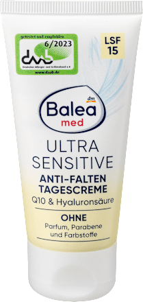 Ultra szenzitív ránctalanító nappali arckrém FF15 fényvédelemmel Balea med