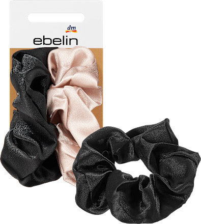 Scrunchies Satin-Optik rosé & schwarz ebelin