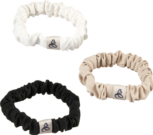 Haargummis gerafft creme, rosé, schwarz ebelin