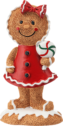 Polylebkuchenmännchen, Mädchen, braun-rot-grün-weiß Dekorieren & Einrichten