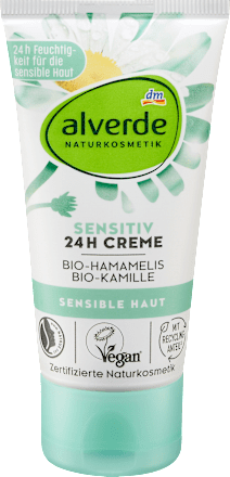 Gesichtscreme Sensitiv 24h Hamamelis & Kamille alverde NATURKOSMETIK