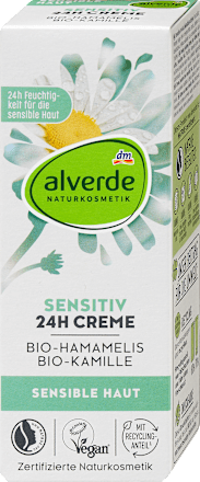 Gesichtscreme Sensitiv 24h Hamamelis & Kamille alverde NATURKOSMETIK