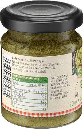 Pesto biologico di basilico con pinoli dmBio