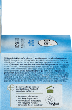 Acqua gel crema idratante con acido ialuronico e acqua termale Balea