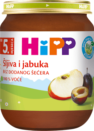 EKO voćna kašica – šljiva i jabuka, 5 + mj. HiPP