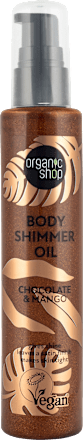 Olje za telo z bleščicami Chocolate & Mango organic shop