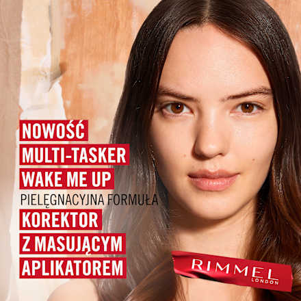 Korektor rozświetlający z masującym aplikatorem, witaminą C i niacynamidem Multi-Tasker Wake Me Up nr 040 Ivory  RIMMEL LONDON