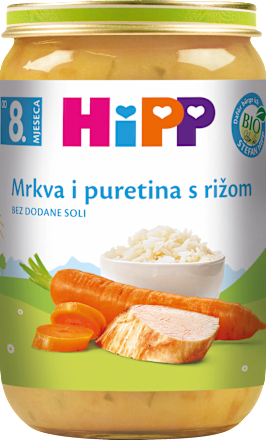 EKO kašica – puretina, riža i povrće, 8 + mj. HiPP