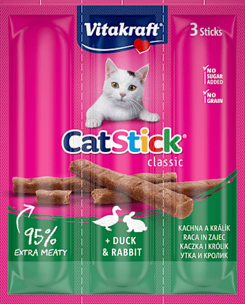 Prigrizek za mačke, mini palčke z okusom race in zajca Vitakraft