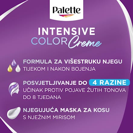 Boja za kosu – 10 - 1 hladna srebrno-plava Palette INTENSIVE COLOR CREME