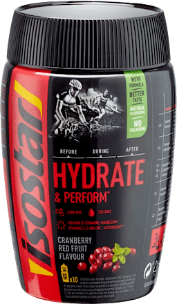 Prašek za pripravo napitka Hydrate & Perform, z okusom brusnice in jagodičevja isostar