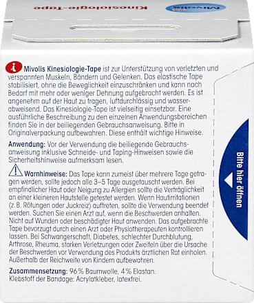 Kinesiologie-Tape für Sport und Therapie sortiert Mivolis