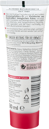 Handcreme Intensiv Bio-Granatapfel Bio-Karitébutter Reisegröße alverde NATURKOSMETIK