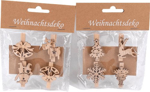 Holzklammern mit weihnachtlichen Motiven KUWOPA